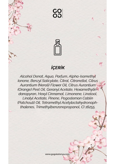 Gogo Japon Kiraz Çiçeği Kolonya 250ml Cam Şişe