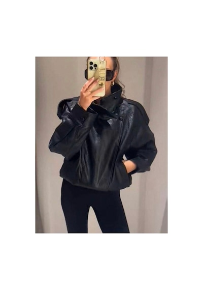 Genel Markalar Viral Oversize Kadın Deri Ceket Yüksek Yaka Siyah Urban Style Kadın Deri Ceket Siyah&black Siyah&Black Genel Markalar Viral Oversize Kadın Deri Ceket Yüksek Yaka Siyah Urban Style Kadın Deri Ceket Siyah&black Siyah&Black