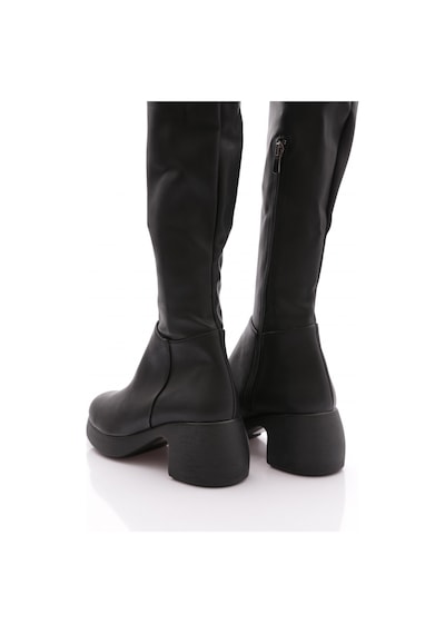 Dgn 2100 Kadin Strech Knee High Topuklu Çizme Siyah