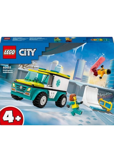 LEGO® City Acil Ambulansı ve Snowboardcu 60403 4+ Yaratıcı Oyuncak Yapım Seti - 79 Parça