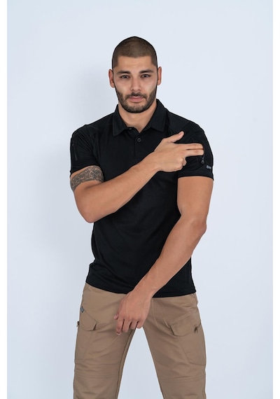 Bikatex Tactical Taktik Tişört Lacost Polo Gömlek Yaka T-shırt Outdoor Tişört - 802 Siyah