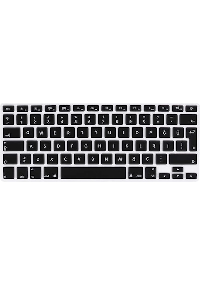 iOS Apple Uyumlu MacBook Air 13’ 2017 A1466 Zore Klavye Koruyucu Silikon Ped Siyah