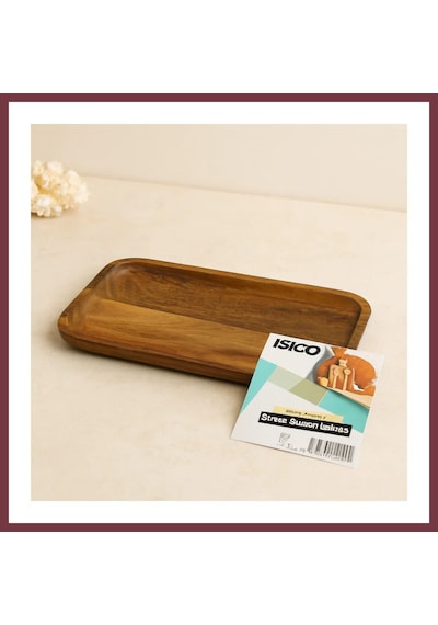 Storeşahin Akasya Ahşap Dikdörtgen Servis Tepsisi 25x14x1.4 Cm Shn0720