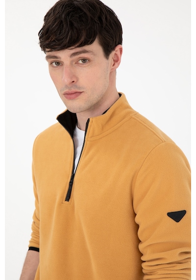 U.S. Polo Assn. Erkek Yarım Fermuarlı Camel Basic Polar Sweatshirt 50298085-VR015