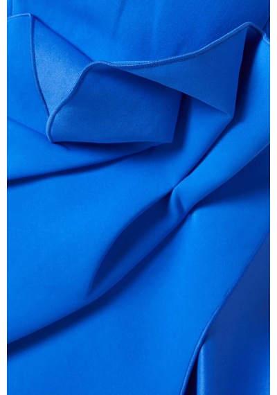 Acler Lamberton Mini Elbise - - %100 Polyester, Bonded Kumaş, Sarma Etek Tasarımı Mavi