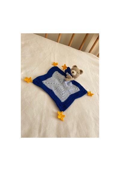 El Örgüsü Amigurumi Sevimli Bebek Uyku Arkadaşı Lacivert Lacivert