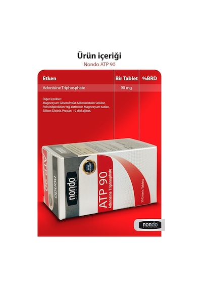 Nondo Atp 90 Adenozin Trifosfat 30 Enterik Tablet