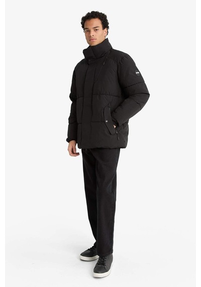 Defacto Su İtici Regular Fit Dik Yaka İç Cepli Fermuarlı Cepli Mont F5711ax25wnbk27 Siyah-bk27