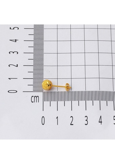 Bilezikci 22 Ayar Yıldız Kumlu Top Altın Küpe 7 Mm. Yken31016