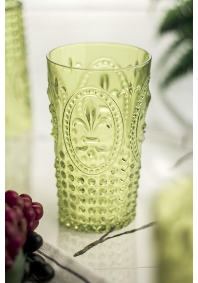 Akrilik Yeşil Tekli Uzun Bardak & Su Meşrubat Bardağı 750 Ml Büyük Boy & Cam Değildir -