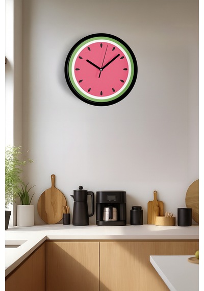 Modern Tasarım Duvar Saati - 25cm - Önü Camlı Siyah Kasa - Sessiz Mekanizma-jh0323 Siyah