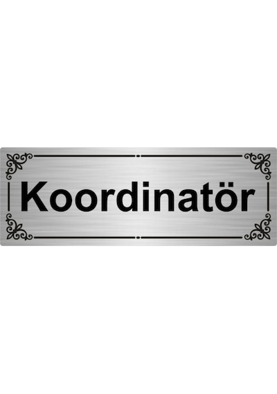 Koordinatör 7x20cm Gümüş Renk Metal Yönlendirme Levhası