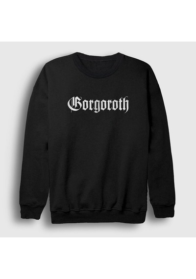Presmono Unisex Logo Gorgoroth Sweatshirt Siyah