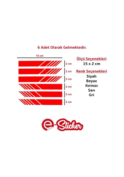 6 Adet Yan Ayna Oto Şerit Sticker Araba Sticker (352161406)