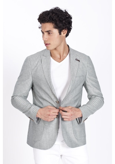 Ncs Jeans Erkek Casual Slim Fit Dar Kesim Mono Yaka Blazer Ceket 4865-Haki