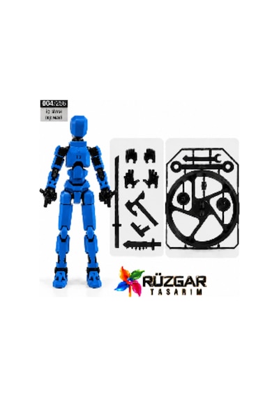Dummy Figür Eklemli Pozlanabilir Model Titan 113 Dummy 1.0 Lacivert