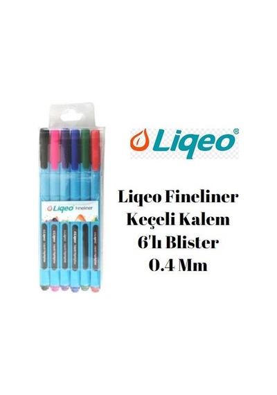 Liqeo F-8027 Fineliner Keçeli Kalem 6’Lı Blister Paket