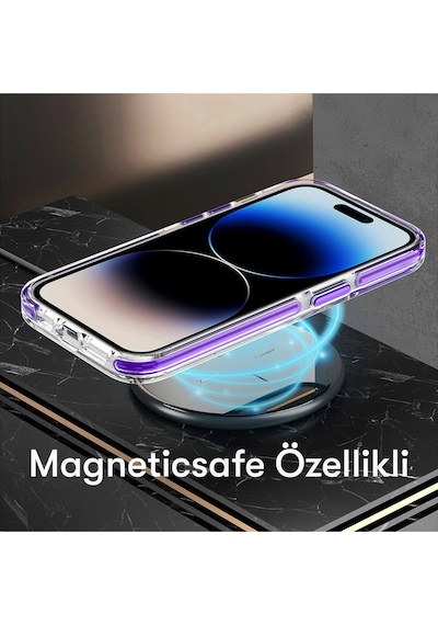 Zengemtx Joko Apple Uyumlu iPhone 15 Pro Bella Magsafe Kapak - Gri
