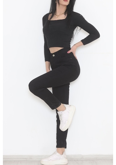 Mokashopin - Dar Paça Kot Pantolon Siyah - 11918.1431. 001