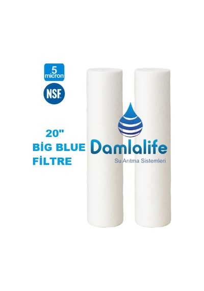 Big Blue 20'' Inç Jumbo Boy 5 Micron Sediment Elyaf Spun Filtre