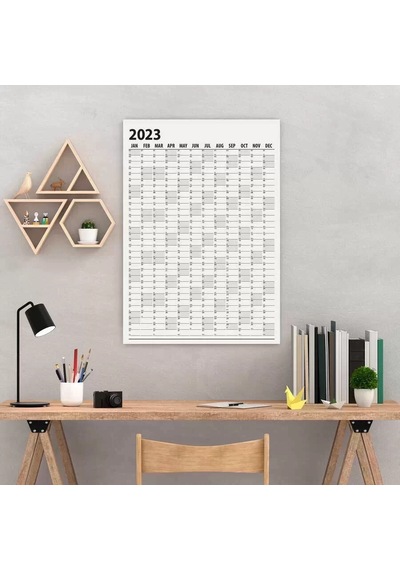 2026 Yıllık Planlayıcı Duvar Takvim Siyah Yearly Wall Planner