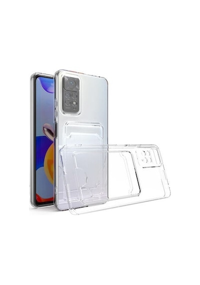 Xiaomi Redmi Note 11s İle Uyumlu Kılıf Kartlıklı Kartvizitli Şeffaf Telefon Kılıfı Kapak