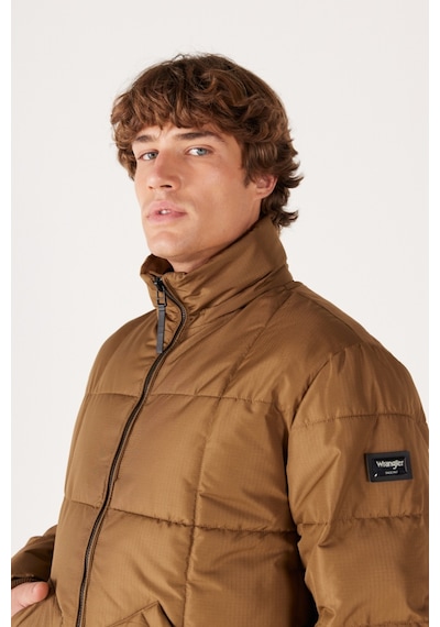 Wrangler Regular Fit Normal Kesim Dik Yaka Kapüşonlu Camel Şişme Mont W232183211 Camel