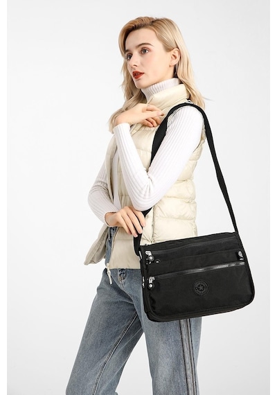 Smart Bags 1128 Krınkle Kumaş Postacı Çantası Siyah