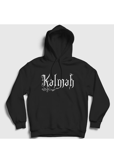 Presmono Unisex Logo Kalmah Kapüşonlu Sweatshirt Siyah