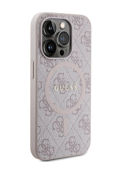 Apple Uyumlu iPhone 15 Pro Kılıf Guess Lisanslı Magsafe Şarj Özellikli 4g Desenli Yazı Logolu Kapak Siyah