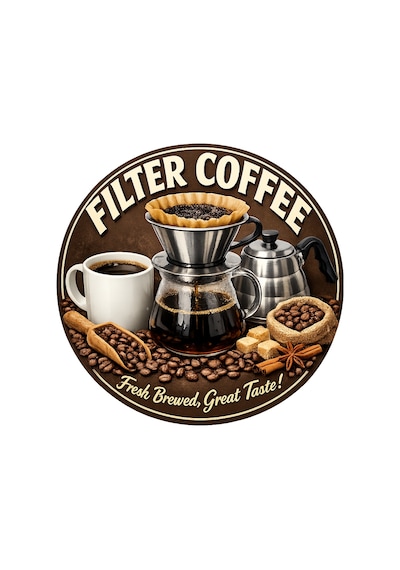 Mayeka Filtre Kahve Temalı Cafeler Kahveciler Baristalar İçin Ahşap Duvar Kapı Dekoratif Süs Tablo 12