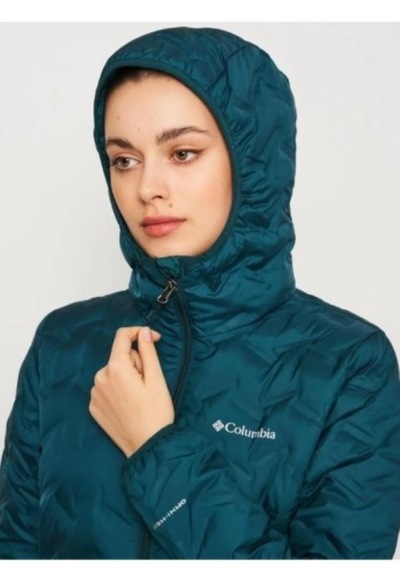 Columbia Wk0260-666 Delta Ridge Down Hooded Jacket Kadın Mont Turkuaz