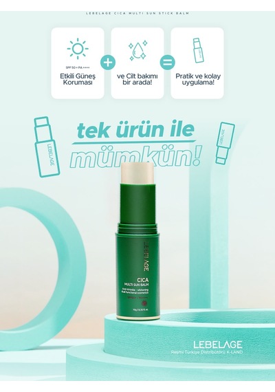 Lebelage Kuru ve Hassas Cilt İçin Stick Güneş Koruyucu Cica Sun Balm SPF 50+/PA ++++