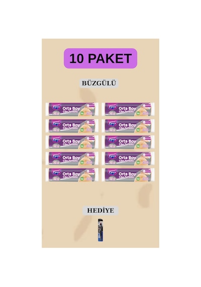 Büzgülü Çöp Torbası Orta Boy 55x60 Prx039
