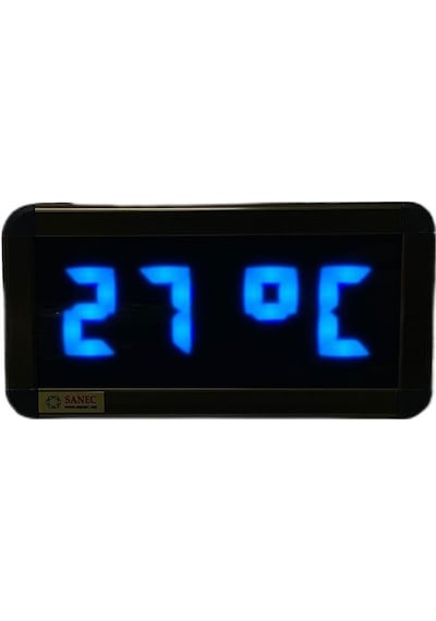 Dijital Led Duvar Ve Masa Saati Ve Derece - Turkuaz Kasa Ölçüleri: 7x17 Cm