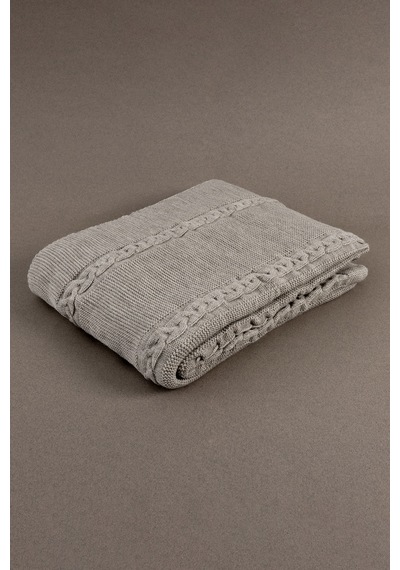 Trenza Vizon Çift Kişilik Battaniye 200x220 15035 Vizon