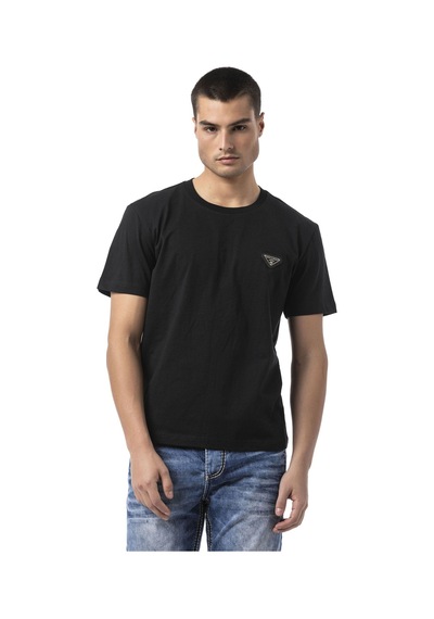 Cipo & Baxx Erkek Basic Bisiklet Yaka Regular Fit Pamuklu Kısa Kollu Tişört Ct823 Siyah
