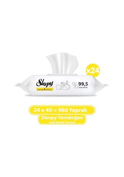 Sleepy Yenidoğan Islak Bebek Havlusu 24 X 40'Lı