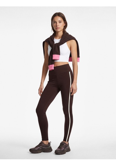 Koton Yüksek Bel Biyeli Slim Fit Spor Tayt Kahverengi 6wak40265nk Kahverengi