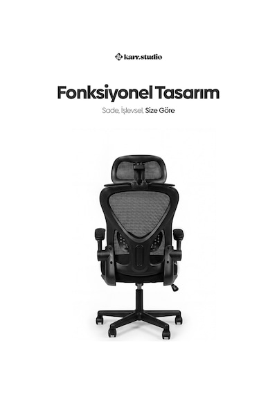 Karr Office Oslo Siyah Ergonomik Çalışma Sandalyesi Siyah