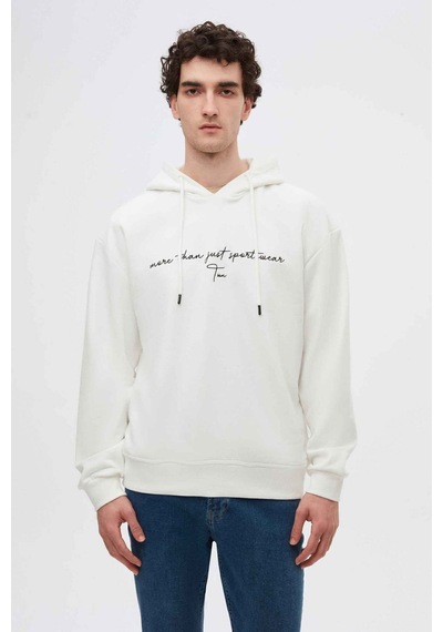 D's Damat Relaxed Fit Ekru Nakışlı Sweatshirt 3ECE24ORT0493 Ekru
