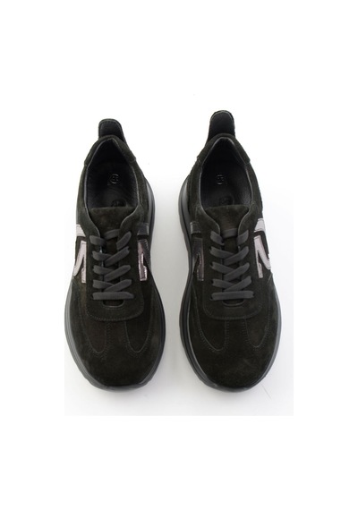Bambi Siyah Süet Hakiki Deri Kadın Sneaker K01753050902