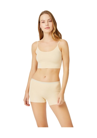 Cottonhill Ten Basic Lazer Kesim Dikişsiz Kadın Boxer Külot Ten Ten Rengi