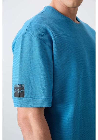 Tommy Life Petrol Mavi Pamuklu Kalın Yüzeyi Dokulu Oversize Fit Basic Erkek T-shirt - 88339 Petrol Mavi Tommy Life Petrol Mavi Pamuklu Kalın Yüzeyi Dokulu Oversize Fit Basic Erkek T-shirt - 88339 Petrol Mavi