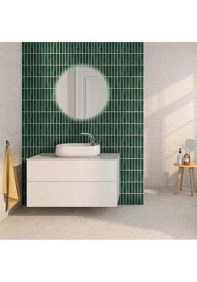 30 30cm Zümrüt Yeşili Epoksi 1 Adet 3d Yapışkanlı Duvar Kaplama Paneli Mutfak Banyo Salon Ofis