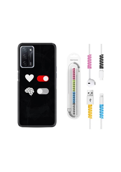 Oppo A55 Kılıf Kablo Koruyuculu Love Brain 1722