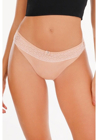 Sensu Kadın Lazer Kesim Dantelli Slip Külot 3'lü Paket Set - Kts3101 Model-2 Yeşil
