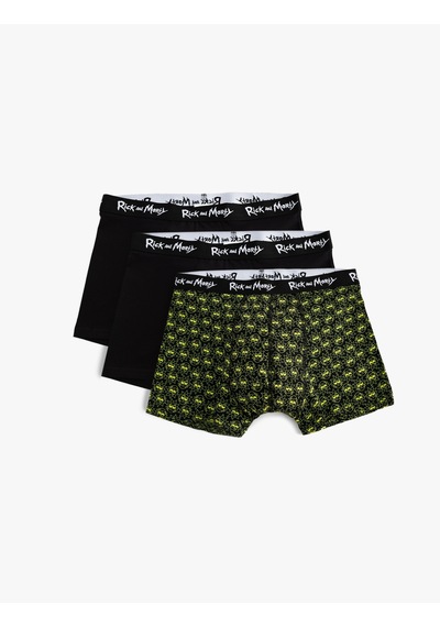 Koton Pamuklu Lisanslı Rick And Morty 3'lü Boxer Seti Siyah 5slm90036mk Siyah