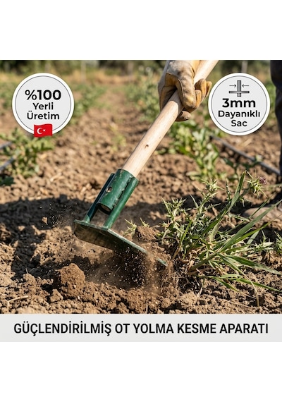 Ziraisepet Güçlendirilmiş Ot Yolma Kesme Çapası Sapsız