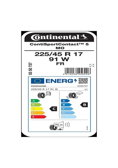 Continental 225/45 R17 91w Fr Contisportcontact 5 M Yaz Lastiği 2026